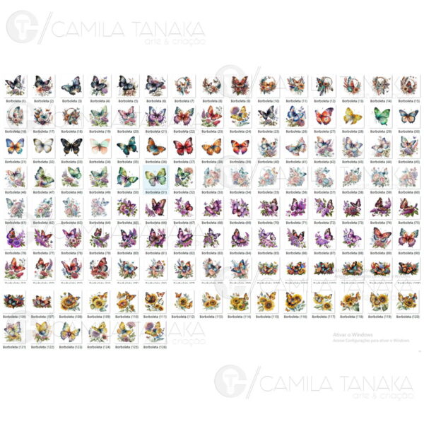 Kit Digital Png Borboletas Aquarela 11 (pague 1 Leve 3) - Image 2