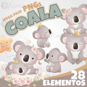 Kit Digital Png Coala Aquarela (pague 1 Leve 3)