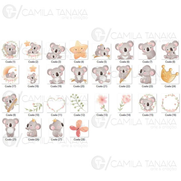 Kit Digital Png Coala Aquarela (pague 1 Leve 3) - Imagem 2