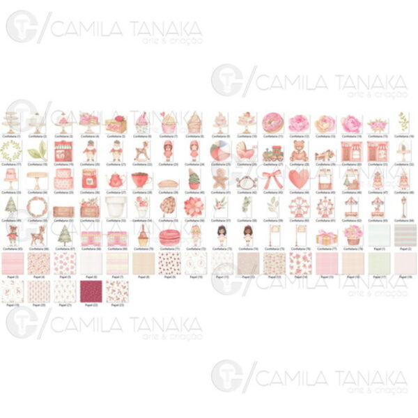 Kit Digital Png Confeitaria Aquarela 2 (pague 1 Leve 3) - Imagem 2