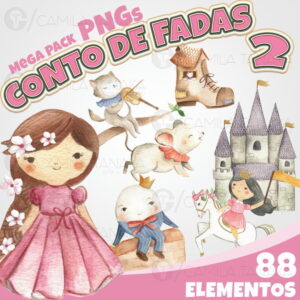 Kit Digital Png Conto de Fadas Aquarela 2 (pague 1 Leve 3)