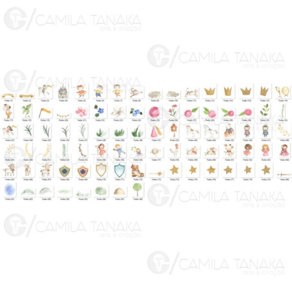 Kit Digital Png Conto de Fadas Aquarela 2 (pague 1 Leve 3) - Imagem 2