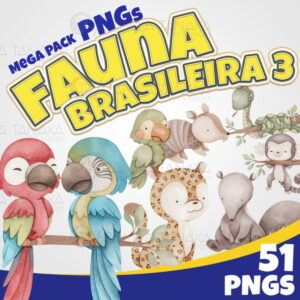 Kit Digital Png Fauna Brasileira Aquarela 3 (pague 1 Leve 3