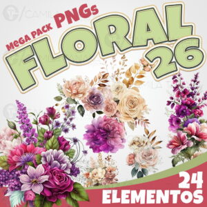 Kit Digital Png Floral Aquarela 26 (pague 1 Leve 3)