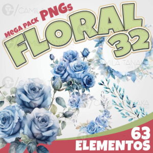 Kit Digital Png Floral Aquarela 32 (pague 1 Leve 3)