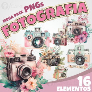 Kit Digital Png Fotografia Aquarela (pague 1 Leve 3)