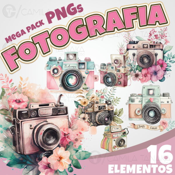 Kit Digital Png Fotografia Aquarela (pague 1 Leve 3)