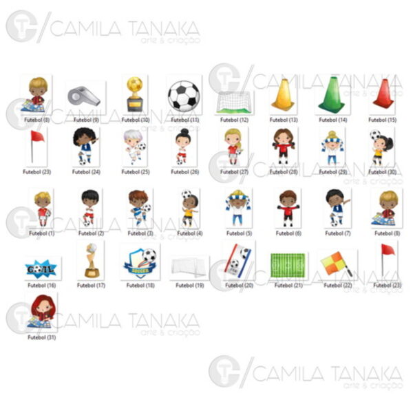 Kit Digital Png Futebol Aquarela Cute (pague 1 Leve 3) - Image 2