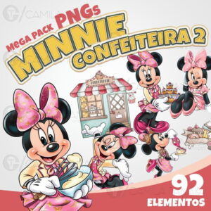 Kit Digital Png Minnie Confeiteira 2 (pague 1 Leve 3)