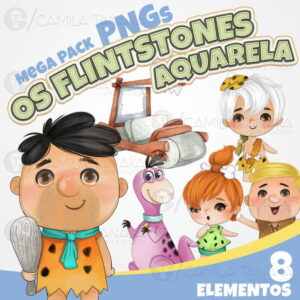 Kit Digital Png os Flintstones Aquarela (pague 1 Leve 3)