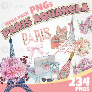 Kit Digital Png Paris Aquarela (pague 1 Leve 3)