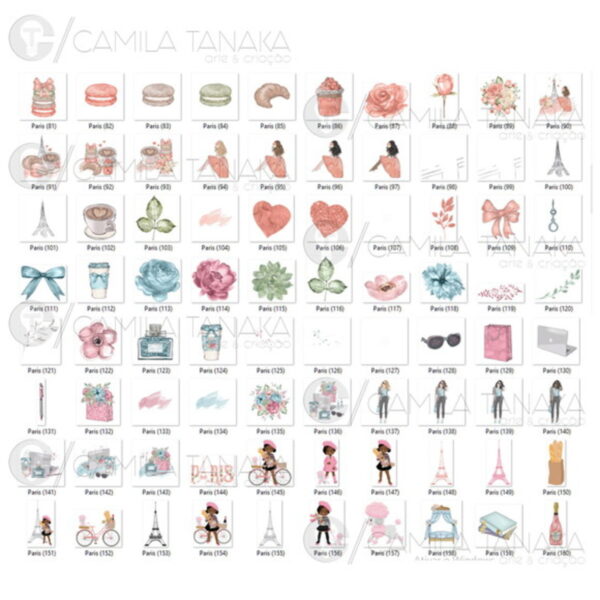 Kit Digital Png Paris Aquarela (pague 1 Leve 3) - Image 3