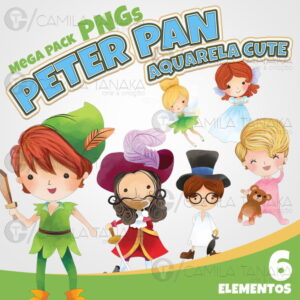 Kit Digital Png Peter Pan Aquarela Cute (pague 1 Leve 3)