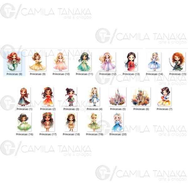 Kit Digital Png Princesas Disney Aquarela 27(pague 1 Leve 3) - Image 2