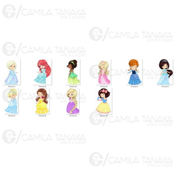 Kit Digital Png Princesas Disney Aquarela 5 (pague 1 Leve 3) - Image 2