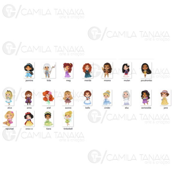 Kit Digital Png Princesas Disney Aquarela 7 (pague 1 Leve 3) - Image 2