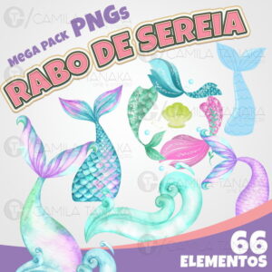 Kit Digital Png Rabo de Sereia (pague 1 Leve 3)