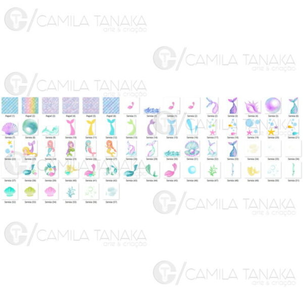 Kit Digital Png Rabo de Sereia (pague 1 Leve 3) - Image 2