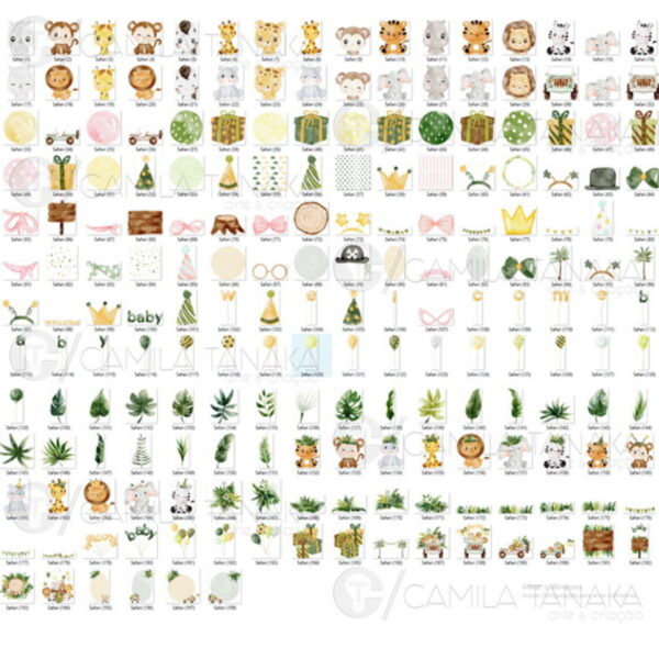 Kit Digital Png Safari 15 Aquarela (pague 1 Leve 3) - Image 2