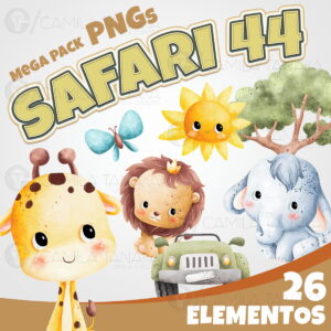 Kit Digital Png Safari 44 Aquarela (pague 1 Leve 3)