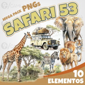 Kit Digital Png Safari Aquarela 53 (pague 1 Leve 3)