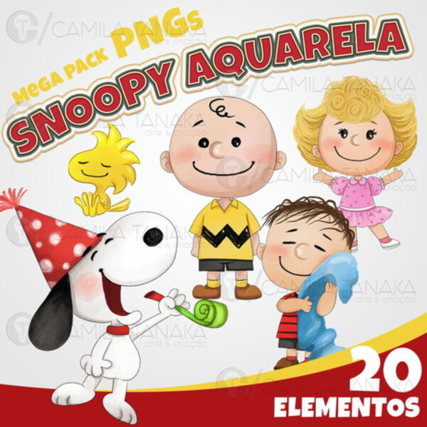 Kit Digital Png Snoopy Aquarela (pague 1 Leve 3)