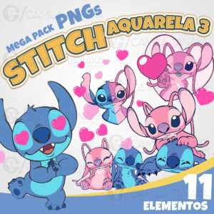 Kit Digital Png Stitch Aquarela 3 (pague 1 Leve 3)