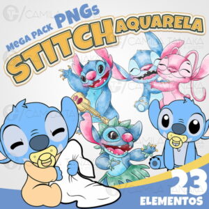 Kit Digital Png Stitch Aquarela (pague 1 Leve 3)