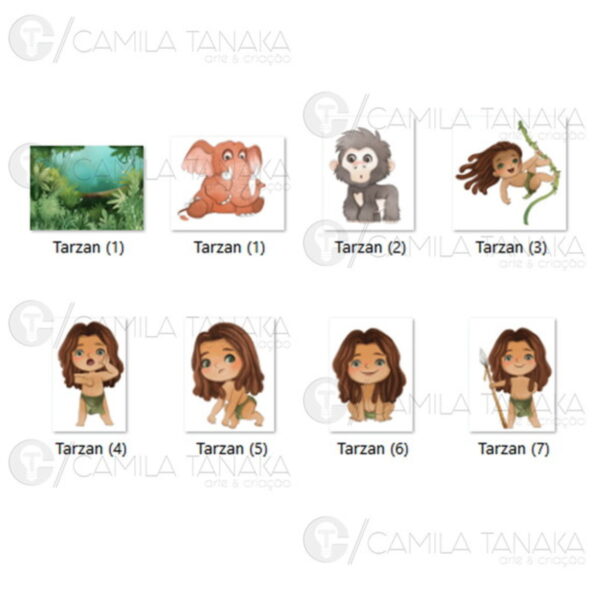 Kit Digital Png Tarzan Aquarela (pague 1 Leve 3) - Image 2