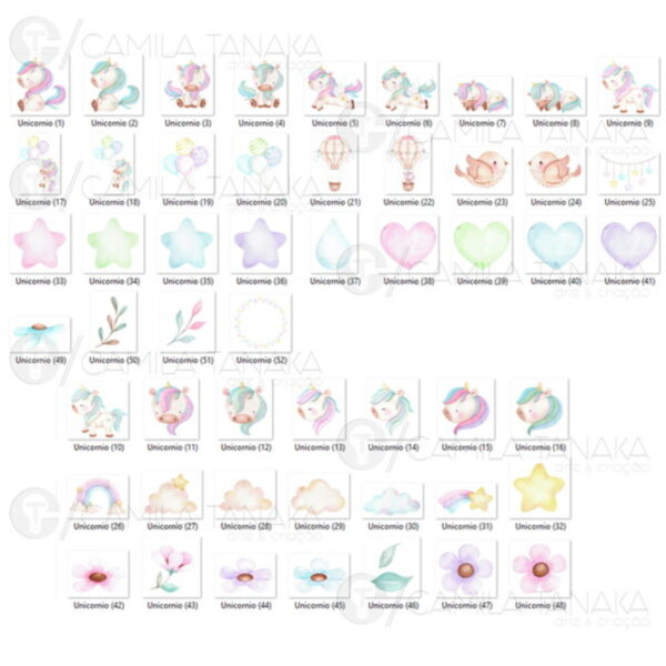 Kit Digital Png Unicornio Aquarela 3 (pague 1 Leve 3) - Image 2
