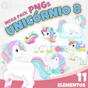 Kit Digital Png Unicornio Aquarela 8 (pague 1 Leve 3)