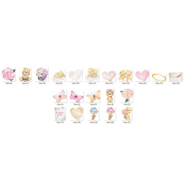 Kit Digital Png Ursinho Aquarela 10 (pague 1 Leve 3) - Imagem 2