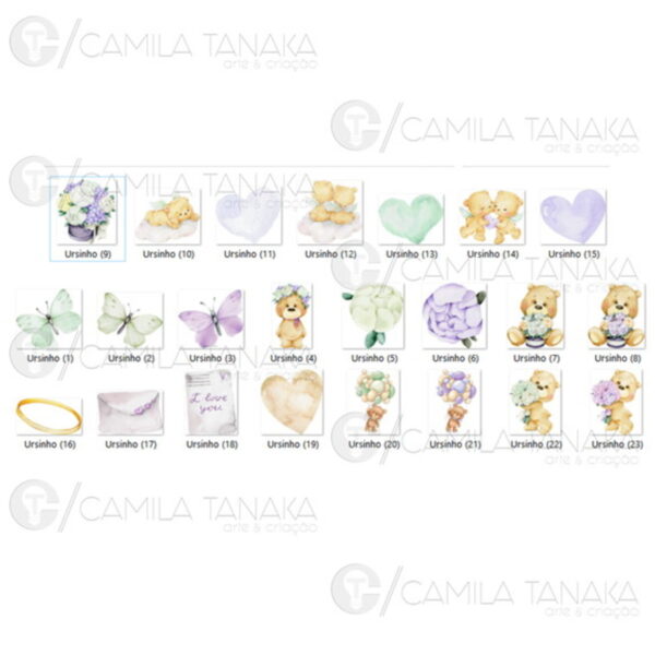 Kit Digital Png Ursinho Aquarela 17 (pague 1 Leve 3) - Imagem 2