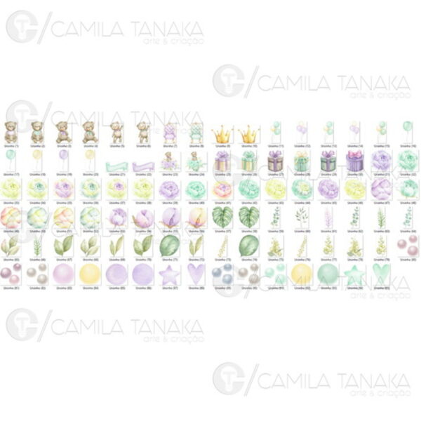 Kit Digital Png Ursinho Aquarela 5 (pague 1 Leve 3) - Imagem 2