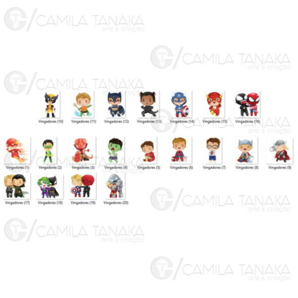 Kit Digital Png Vingadores Aquarela Cute 2 (pague 1 Leve 3) - Image 2
