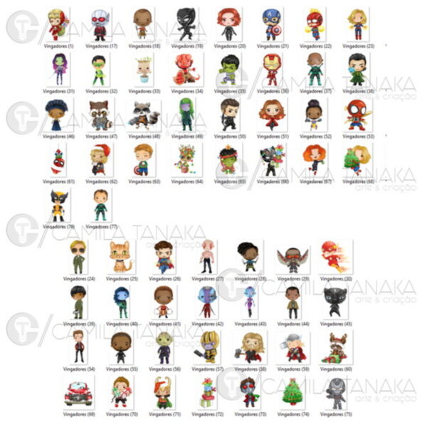 Kit Digital Png Vingadores Aquarela Cute (pague 1 Leve 3) - Imagem 2