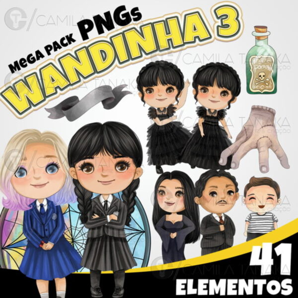 Kit Digital Png Wandinha Wednesday 3 (pague 1 Leve 3)