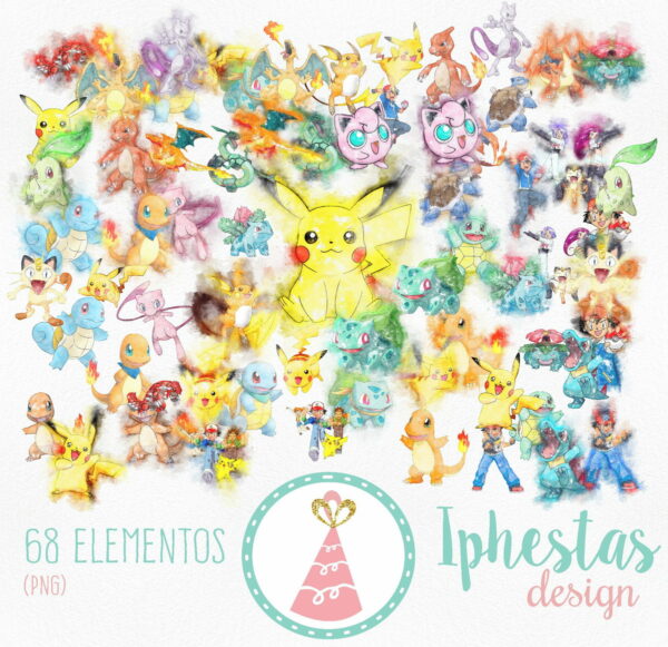 Kit Digital - Pokemon Aquarela (pague 1 e Leve 3)
