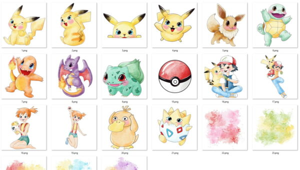 Kit Digital Pokemon Aquarela - Image 2