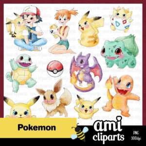 Kit Digital Pokemon Aquarela