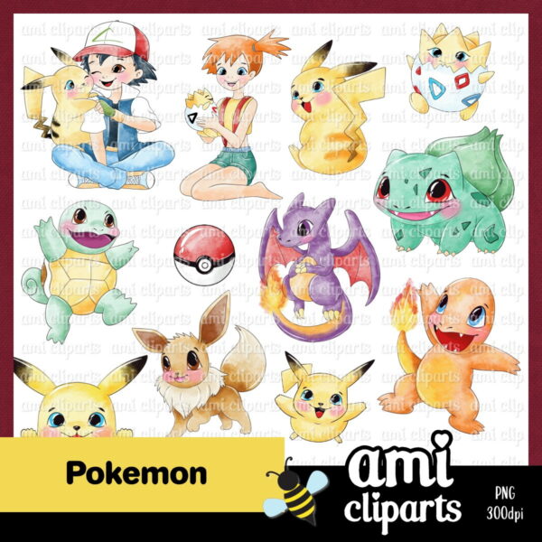 Kit Digital Pokemon Aquarela