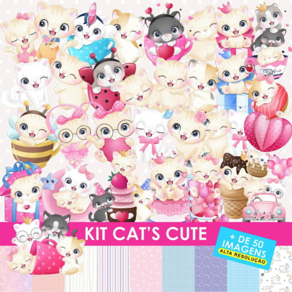KIT DIGITAL PREMIUM - Gatos Cute