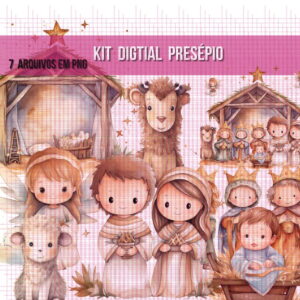 Kit Digital Presépio Aquarela Exclusivo