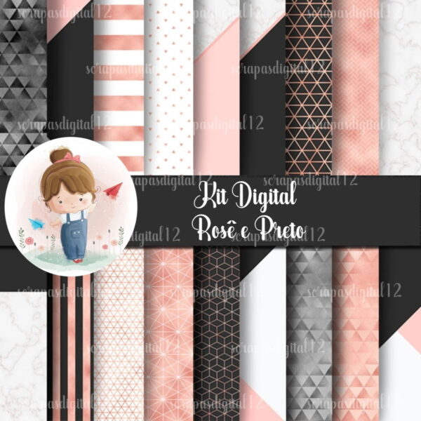 Kit Digital -preto E Rosê