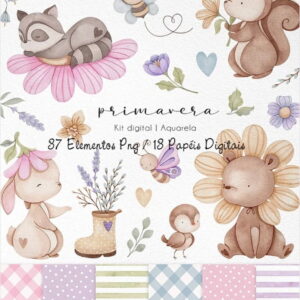 Kit Digital - Primavera Aquarela