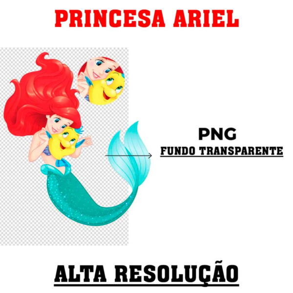 Kit Digital Princesa Ariel - Imagem 2