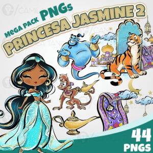 Kit Digital Princesa Jasmine Aquarela 2 (pague 1 Leve 3)