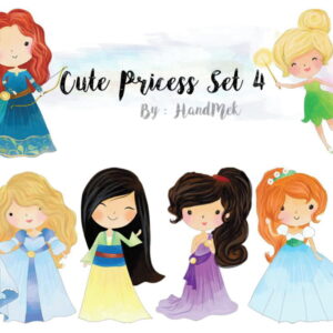 Kit digital princesas 02 aquarelado