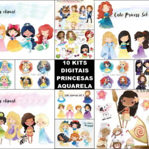 kit digital PRINCESAS AQUARELA