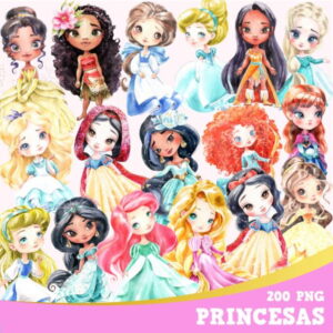Kit Digital Princesas Aquarela 1481